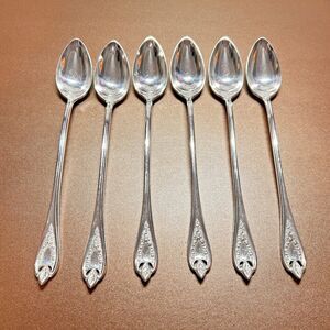 1847 Rogers Bros XS Tripple Old Colony 6 Ice Tea Spoons Mong. L